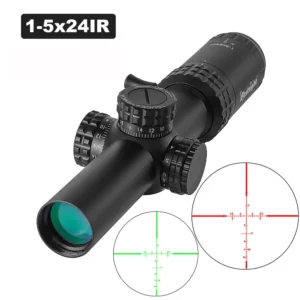1-5X24 Tactical Optical Scope Red and Green Illuminated Reticle Hunting Scopes Compact Scope Sight