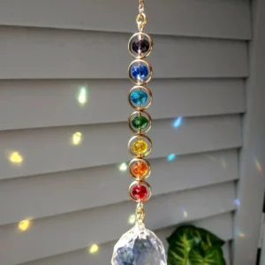 1pc Crystal Suncatcher Mobile Meditation Home Decor Rainbow Maker Prism Suncatcher (Rainbow and Fantasy)