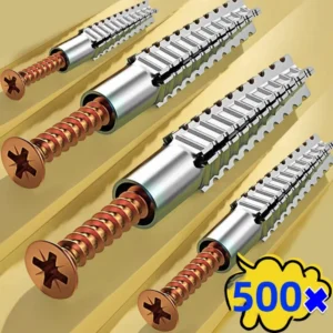 10/500 Set Expansion Pipe with Screw Self Tapping Screw Drilling Plug Expansion Bolt Tools for Hollow Walls Tile Drywall Anchors