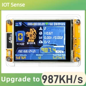 NMMiner Solo Lottery Hashrate 987KH/s Bitcoin Lucky Miner for Computer Nerd 2.8 inch Smart Display Crypto ESP32-2432S028R DROOM