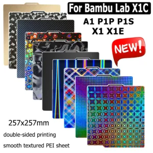 For Bambu Lab Build Plate P1P P1S A1 X1 X1-Carbon PEI Sheet New Spring Steel Double Sided Heated Bed for Bambulab Bamboo P1S X1C