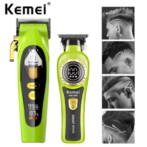 Kemei Professional Hair Clippers Big Power Barber Cordless Hair Trimmer USB Charging Electric Hair Cutting Machine 2035 999 Kit