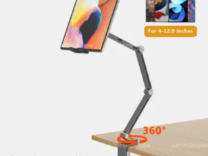 Artpowers Tablet Holder Support for Pad Portable Monitor Holder Phone Stand Laptop Adjustable Rotating Tablet Clip Holder Mount