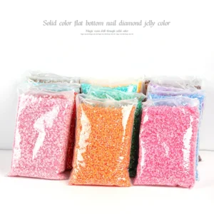 Bulk wholesale Jelly Color AB Transparent AB 2mm,3mm,4mm,5mm,6mm Facets FlatBack Resin Rhinestone Nail Art Garment Decoration
