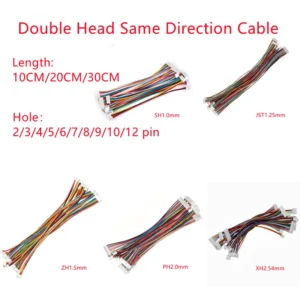 10pcs SH1.0 JST1.25 ZH1.5 PH2.0 XH2.54 Electronic Wire Cable Double Head Same Side Connector 2-12P Plug With Wire 10/20/30cm