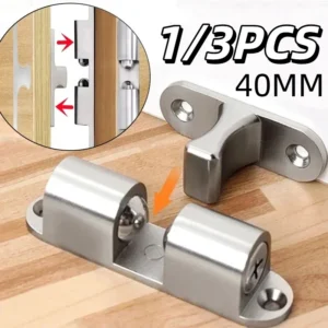 1/3pcs Furniture Door Ball Latch Brass Double Roller Spring Ball Catch Latches Cabinet Closet Door Adjustable Tension Latch