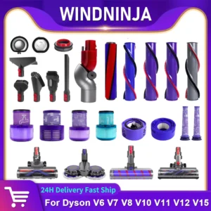 For Dyson V11 V12 V15 V6 V7 V8 V10 Vacuum Cleaner Replacement Washable Filter Roller Brush Head Soft Roller Brush Accessories