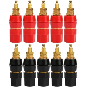 4/10PCS Black Red 4mm Plugs Jack Adapter Banana Plug Socket Test Probe Audio Speaker Binding Post Terminal Connector Terminals