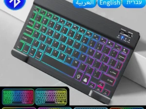 Mini Bluetooth Keyboard RGB Wireless Keyboard 10 inch Backlit Keyboard Backlight Touchpad Keyboard for IOS Android Windows iPad