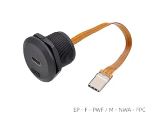EP Series Panel Type Front Mounted Socket Version 3.1 10Gbit/s Female To Male Receptacle With FPC Wire