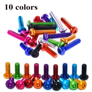 10pcs aluminum allen round screw M3 Colourful Aluminum Alloy Hex Hexagon Socket Button Head Machine Screw Bolts