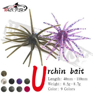 WALK FISH 3Pcs 0.5g-8.7g Sea Urchin Fishing Lures TPE Soft Bait Silicone Baits For Bream Sea Bass Mandarin Fishing Tilapia Trout