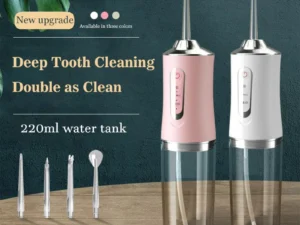Portable Dental Water Flosser Oral Irrigator USB Rechargeable Water Floss Jet Tooth Pick 4 Tips 220ml Mouth Washing Machine