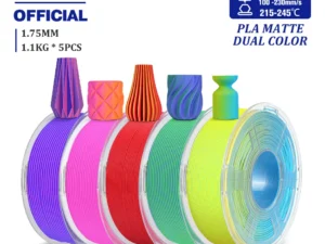 JAYO PLA Matte Dual Color 3D Filament 1.75mm PLA Matte 3D Printer Filament 5Rolls/Set PLA Filament Smooth Matte Finish