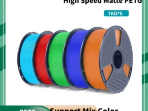 SUNLU 5KG High Speed Matte PETG Filament 1.75mm 1kg Spool FDM Printers Fast Drying Versatile 75 Micron Layer High Quality 2.2lbs