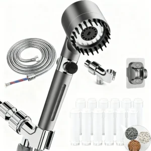 2026 new ion drop Filtered Shower Head with Handheld - High Pressure 3 Spray Modes ,12 Replaceable Water Softener Filters
