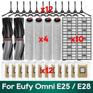 Compatible for Eufy Omni E25 / E28 Accessories Main Brush Filter Dust Bag Roller Mop