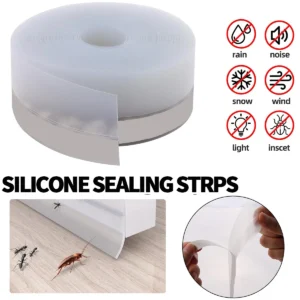 5M Door Bottom Seal Strip Weather Window Rubber Seal Weatherstrip Windproof Self Adhesive Door Windshield Sealing Tape