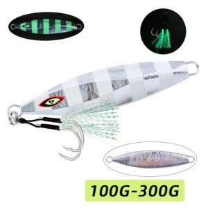 Slow Jigging Metal Jigs100g 150g 200g 250g 300g Shore Jigging Artificial Hard Bait Luminous Spoon Fishing Lures