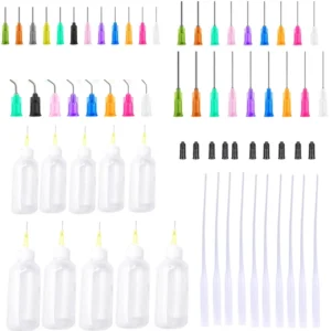 Dispensers Applicator Kit Plastic Squeezes Bottles Dropping Tube Nozzle and Blunt Tip Needle Etc Works for Liquid Glue and Ink