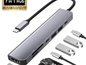 7 in 1 Type C USB 3.1 HDTV 4K 30Hz Video USB 3.0 USB2.0 SD TF Card Slot Reader Data USB-C PD Charging Hub Adapter for Macbook