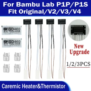 Caremic Heater & Thermistor For Bambu lab P1P P1S HotEnd Ceramic Cartridge Temperature Sensor For Bambulab P1S P1P 3d printer
