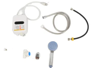 Small Instant Electric Water Heater LCD Temperature Display IPX4 Quick Heating Shower Water Heating Device Set with Shower