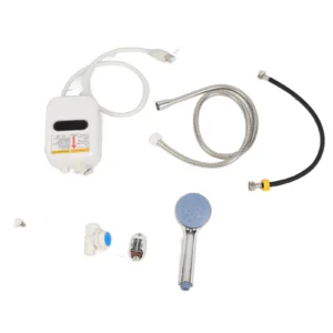 Small Instant Electric Water Heater LCD Temperature Display IPX4 Quick Heating Shower Water Heating Device Set with Shower
