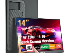 Anmite 14 Inch Portable Touch Monitor Non-touch Optional 1200P 1920*1200 HDR IPS External Screen, Full Function Type-C HDMI Plug&Play Built-in Speaker Low Blue Light Gaming Display For Phone Laptop Switch PS4 PS5 Xbox Steam Deck Mac