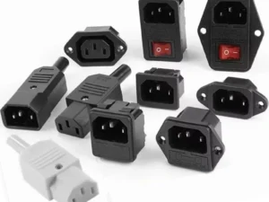 Black CE IEC320 C13 C14 AC Power Panel Socket PDU UPS Rewirable Wiring Plug Electric Battery Receptacle Docking Outlet 10A 250V