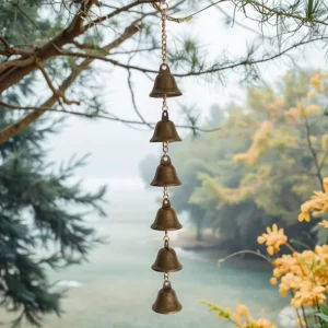 Handmade Metal Wind Chime - Classic Rustic Iron Bell with Decorative Chain, Suitable for Courtyards, Gardens, and Walls