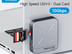 Hagibis Magnetic Card Reader SD4.0 312MB/s USB-C to SD MicroSD TF Memory Card Magnet HUB UHS-II for Laptop iPhone 17/16 Macbook