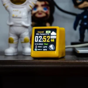 GeekMagic Super Cool Mini WiFi Desktop Weather Digital Clock Station with IPS LCD Screen Gadget for Decoration