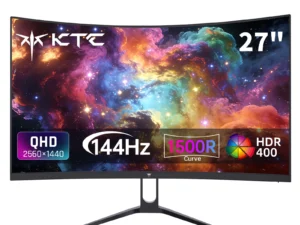 KTC H27S5C 27" Curved Gaming Monitor, 1440P QHD 144Hz 120Hz Monitor 1500R HVA Panel, HDR400, Adaptive Sync, 400nits