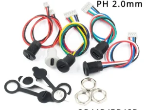5PCS 2Pin - 6Pin USB-C Connector Type-C Waterproof with PH 2.0 Nut Locking Panel Mounting TPC Waterproof Fast Charging Jack Por