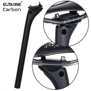 ELITAONE MTB Carbon Seat Post 27.2/30.9/31.6mm Offset 20mm Road Bike Seatpost with Carbon Fiber Base Cover