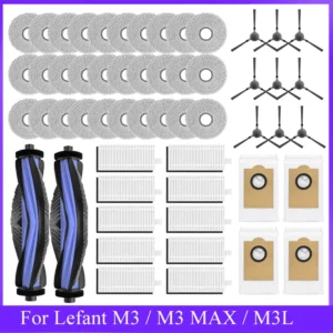 Accessories For Lefant M3 / M3 MAX / M3L HEPA Filters Robot Vacuum Cleaner Main Side Brush Mop Cloth Pads Dust Bags