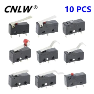 10 PCS Micro Switch 2/3Pin NO/NC Mini Limit Switch 5A 250VAC KW11-3Z Roller Arc Lever Snap Action Push Micro Switches