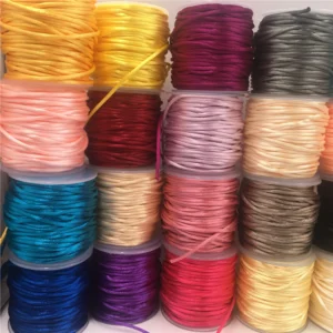 2mm Colorful Rattail Satin Cord Thread Chinese Knot Macrame Bracelet Braided String DIY Tassels Beading Thread 10-225meters