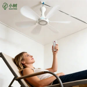 XIAOTREE USB Ceiling Fan DC 5V Air Circulator Fan 6 Detachable Blades Portable Hanging Ceiling Fans Camping Fan for RV & Home