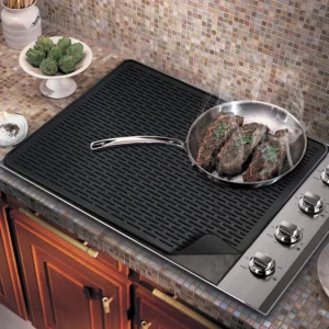 Black Silicone Electric Stove Mat 71x51cm - Heat-Resistant Cooktop Protector for Glass Ceramic Stove & Oven
