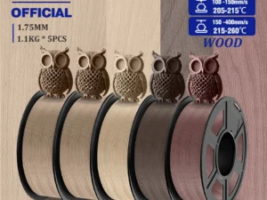 JAYO Wood PLA Filament 1.75mm 5Rolls Real Wood Fiber 3D Filament For FDM 3D Printers 15% Wood Fibers 3D printing Materials