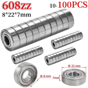 20-100pcs Ball Bearings 608ZZ ABEC-7 Deep Groove Miniature Bearings For Skateboard Scooter High Carbon Steel Single Row Bearings
