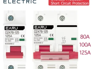 DC12 24V MCB Battery Car Protector Mini Circuit Breaker DZ47 80A 100A 125A DC Positive  Negative Pole Protection Switch Isolator