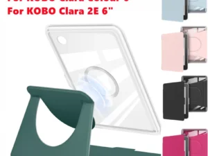 Transparent Acrylic Back Case For Kobo Clara BW N365 Clara Colour 2024 N367 2E 6'' N506 Ebook Magnetic Separation Rotating Cover