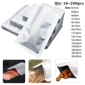 Silver Aluminum Foil Package Bag Coffee Sugar Pouches Open Tops Heat Seal Vacuum Mylar Foil Bags for Spice Powder Storage