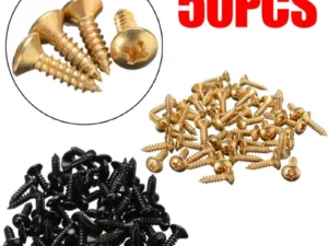 50pcs/set Gold Black Silver Electric Guitar Bass Pickguard Cover Plate Screws For Guitar Bass Metal Fixed Screw Wholesale