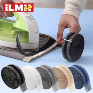 iLMH Self Adhesive Pants Hem Tape No Sew Iron on Trouser Edge Hemming Strip DIY Fabric Adhesive Tape for Quick Fix Jean Clothing