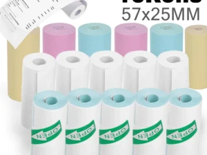 16Rolls Thermal Printer Papers 57x25mm Self-adhesive Thermal Papers HD Color Label Printers for Inkless Mini Portable Printer