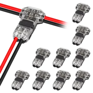 10/20Pcs Wire Connectors, Low-Voltage Wire Connectors, Solid Connection, T-Type Branch Wire Connectors, T-Type 2-Pin Wire Splicing Connectors
